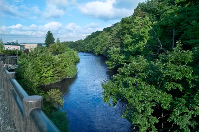 千歳市の青葉公園の横の千歳川